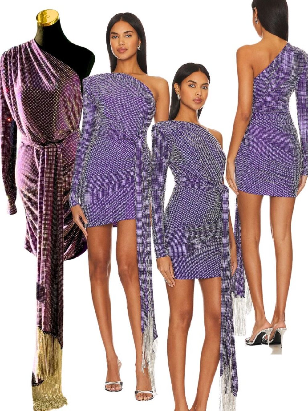 🆕 BRONX & BANCO 🧿 NWOT Starlight Rhinestone Embellished Mini Dress, Sz L US 8